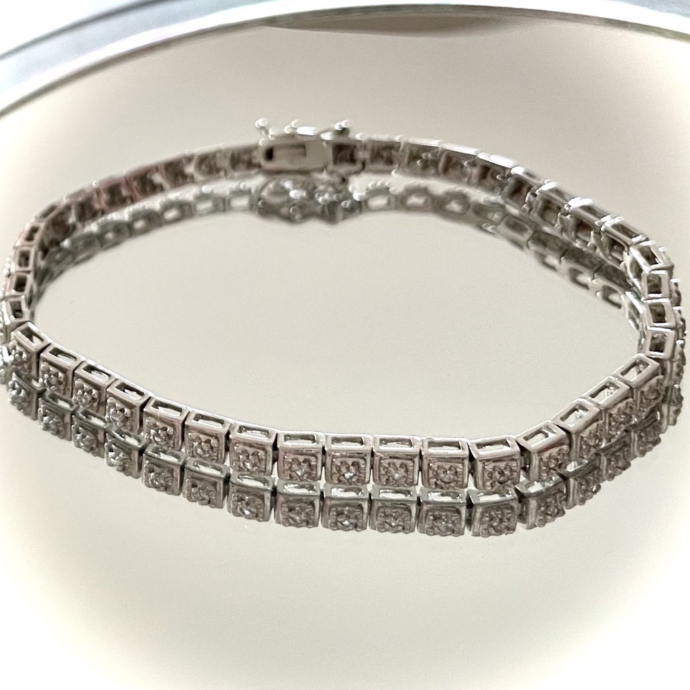 Sterling Silver Diamond Tennis Bracelet